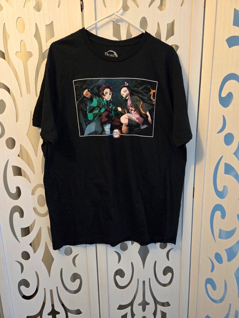 Demon Slayer T Shirt XL Black Anime Graphic Tanjiro Nezuko Cotton Tee